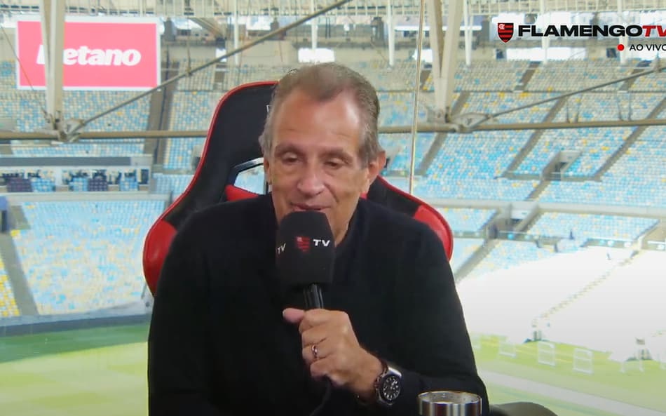 Presidente do Flamengo, Luiz Eduardo Baptista, o Bap,fala sobre patrocínio na Flamengo TV (Foto: reprodução FlamengoTV)