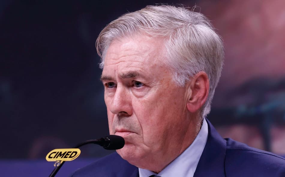 Carlo Ancelotti em coletiva na CBF para convocação da Seleção Brasileira