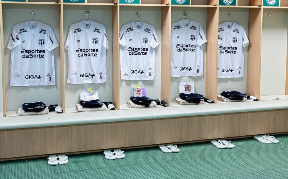 Vestiário do Ceará no Allianz Parque (Foto: Felipe Silva/Ceará SC)