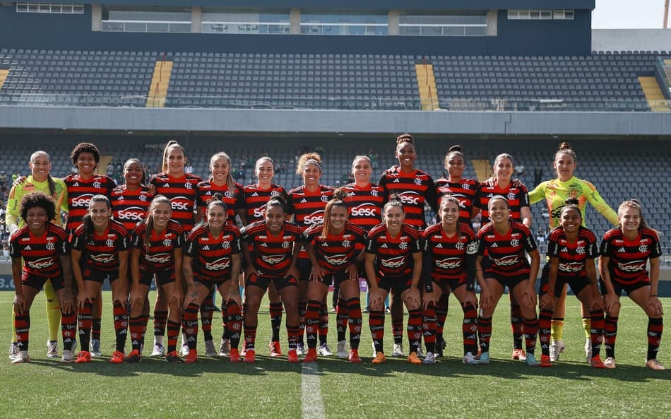 Time do Flamengo na semifinal do Brasileirão Feminino (Foto: Rebeca Reis/CBF)