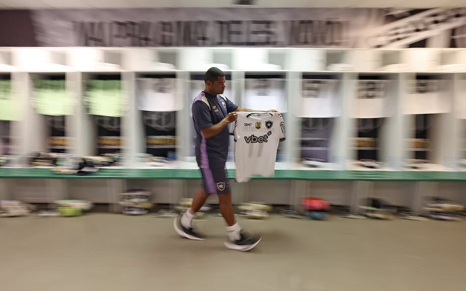 Vestiário do Botafogo antes do duelo com o Fortaleza (Foto: Vítor Silva/Botafogo)