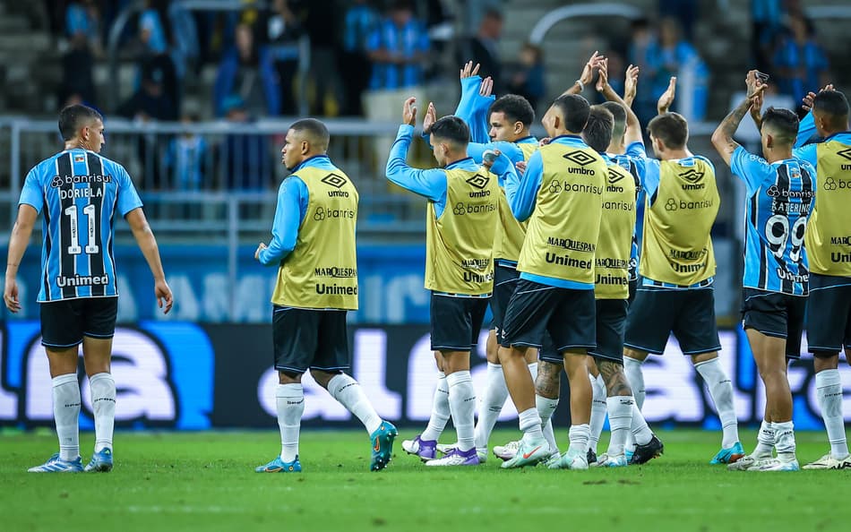 Jogadores do Grêmio após partida do Campeonato Brasileiro. (Foto: Lucas Uebel/Grêmio FBPA)