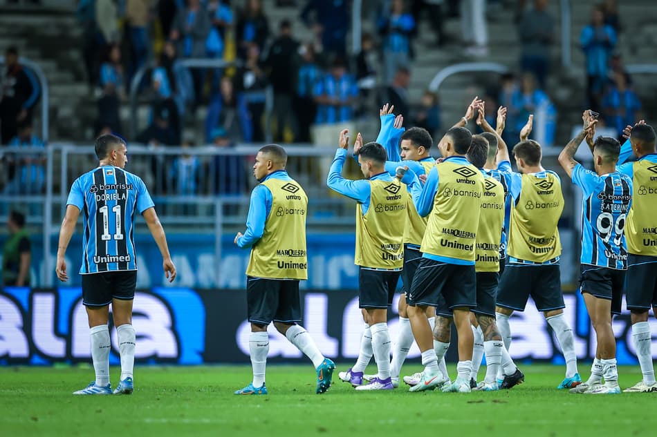 Jogadores do Grêmio após partida do Campeonato Brasileiro. (Foto: Lucas Uebel/Grêmio FBPA)