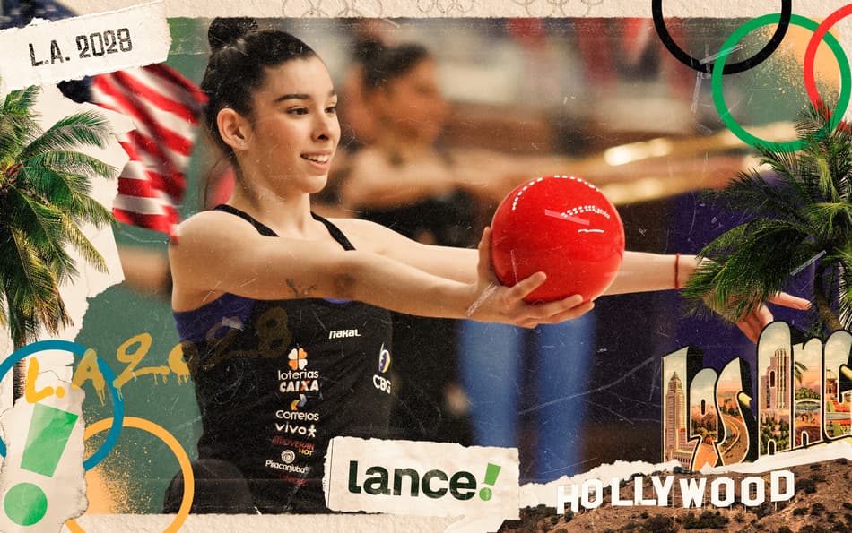 Caçula, Maria Paula Caminha é destaque da Seleção de conjunto da Ginástica Rítmica (Foto: Wallace Teixeira / Lance | Arte: Lance!)