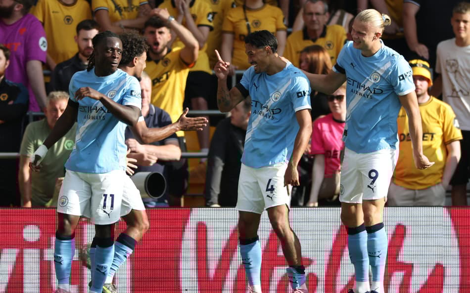 O Manchester City derrotou o Wolves por 4 a 0 pela Premier League (Foto: Darren Staples / AFP)