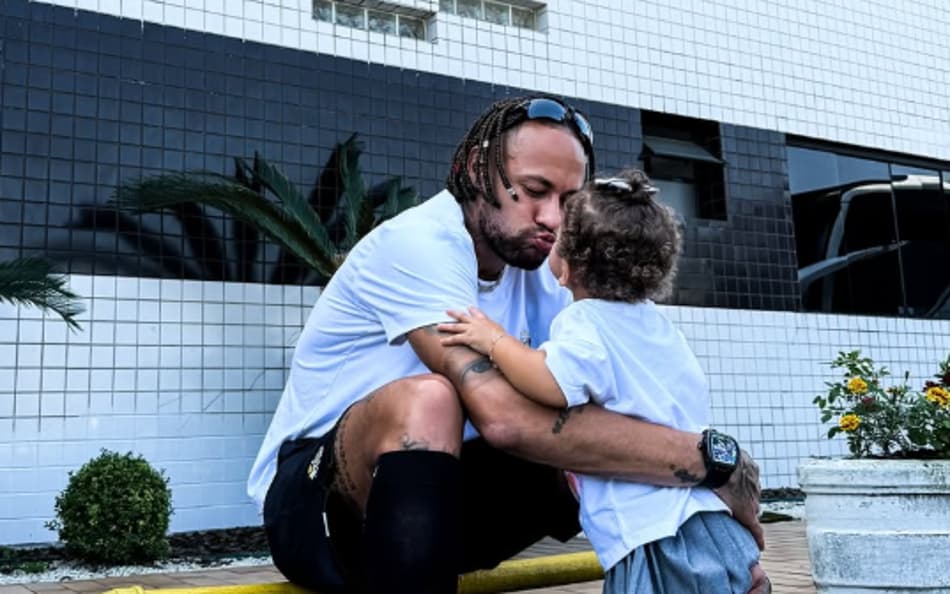 Neymar e sua filha Mavie