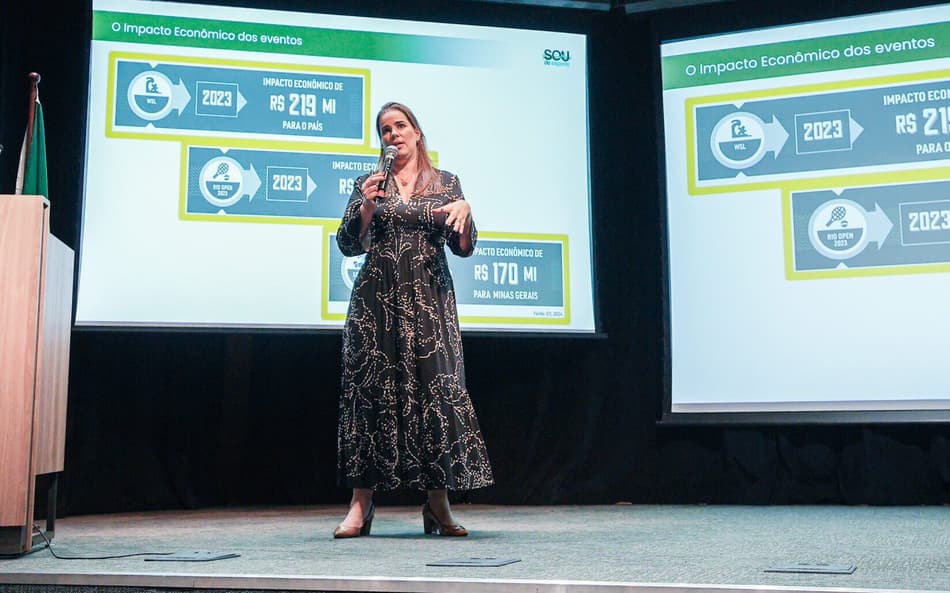 Fabiana Bentes, presidente da Sou do Esporte, durante apresentação do PIB do Esporte Brasileiro (Divulgação/COB)