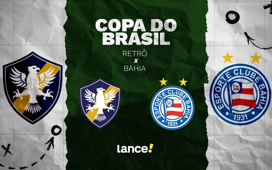 Retrô e Bahia se enfrentam pela Copa do Brasil (Foto: arte / Lance!)