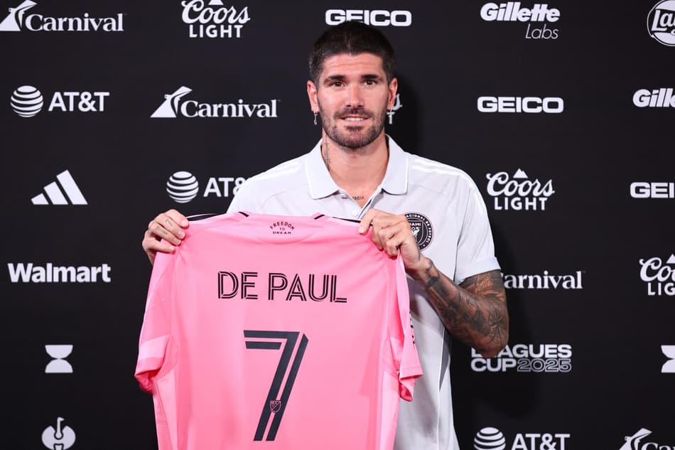 Rodrigo de Paul em apresentação no Inter Miami, equipe de Messi