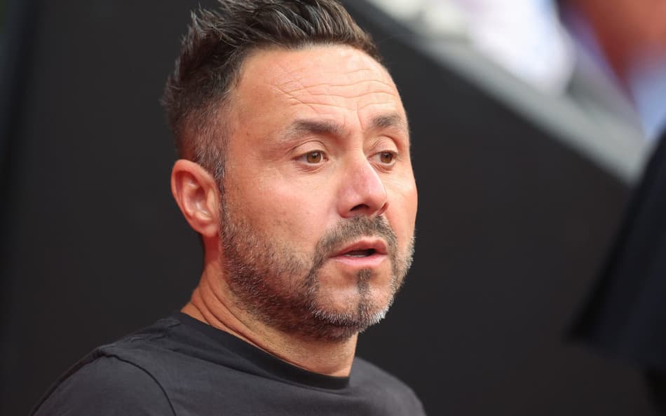 Técnico do Olympique Marseille, De Zerbi durante o jogo contra o Rennes, pela Ligue 1