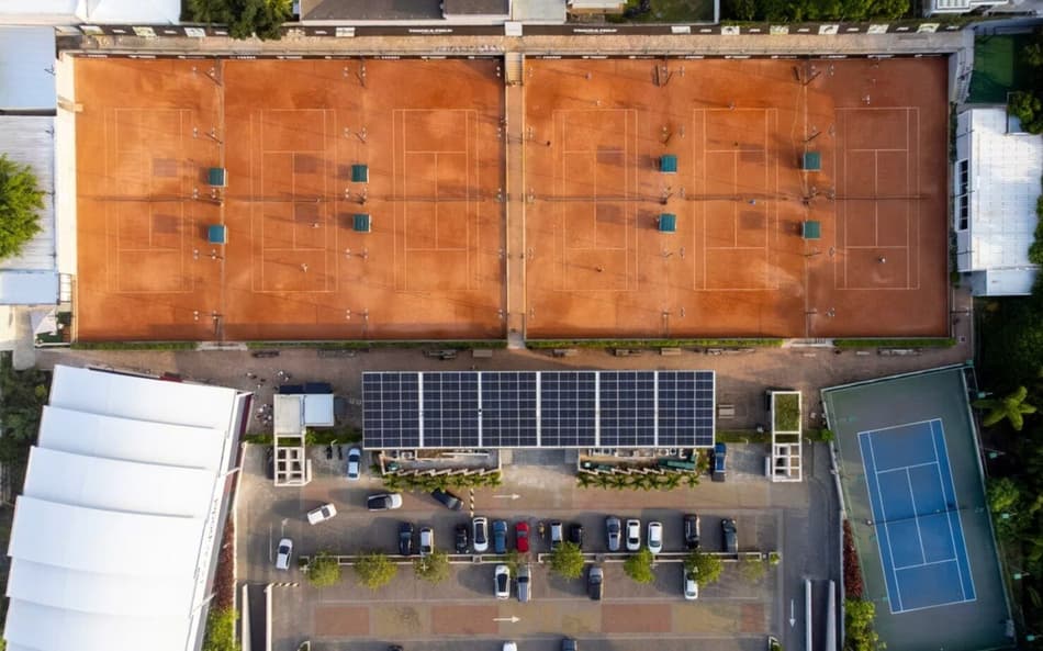 Vista aérea das quadas da Techset, na Barra da Tijuca (Divulgação)