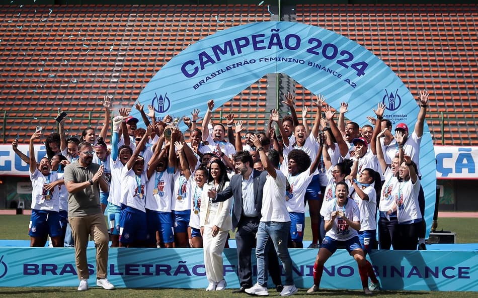 O Bahia conquistou a Série A2 Feminina em 2024. (Foto: Maurício Da Matta/CBF)
