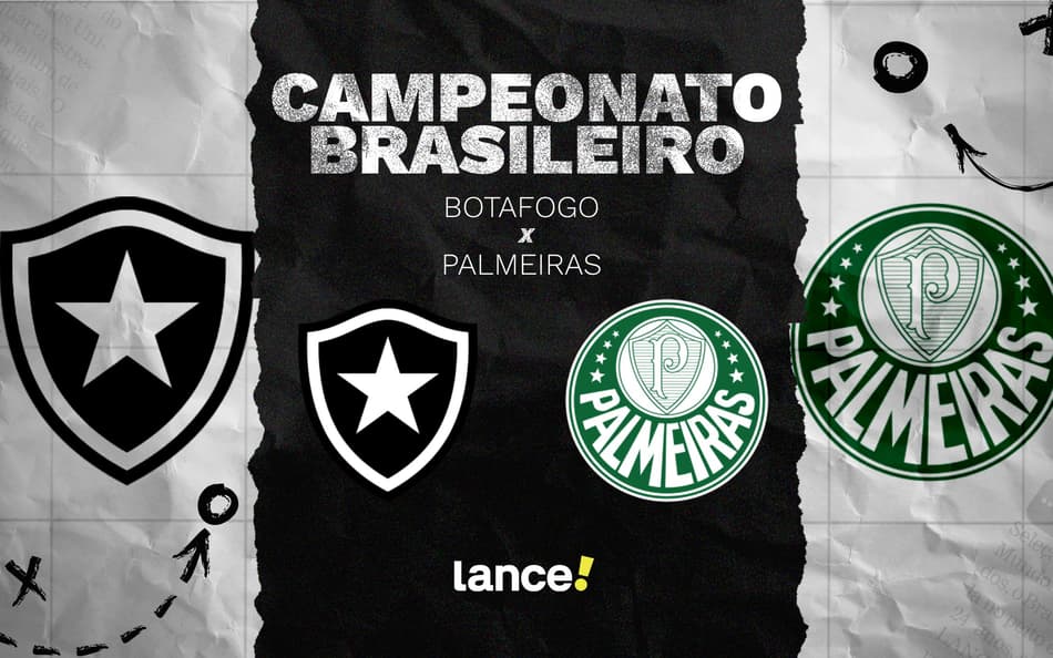 Botafogo e Palmeiras se enfrentam pelo Brasileirão (Foto: Arte/Lance!)