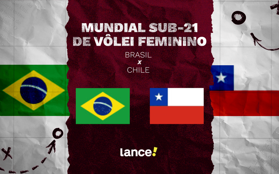 Brasil e Chile no Mundial Sub-21 de Vôlei (Arte: Lance!)