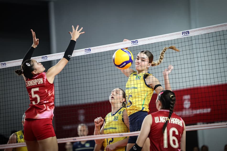Brasil e Tailândia no Mundial Sub-21 de Vôlei feminino (Foto: Volleyball World)