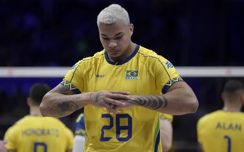 Darlan durante jogo entre Brasil e Eslovênia pela VNL 2025 no Maracanãzinho (Foto: Mauricio Val/FV Imagem/CBV)