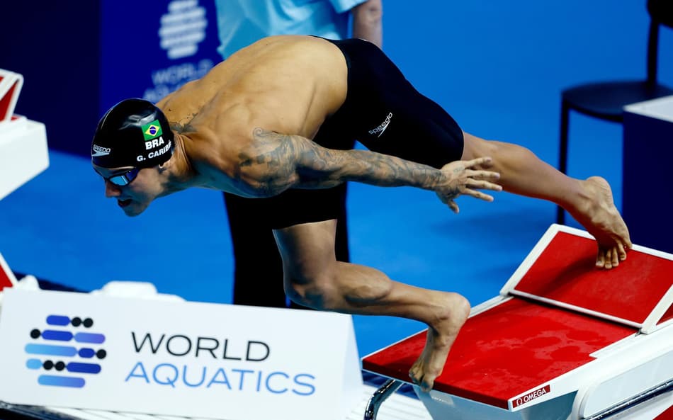 Guilherme Caribé no Mundial de Natação, em Singapura (Foto: Satiro Sodré / SSPress / CBDA)