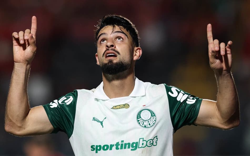 Flaco López marcou o gol de empate do Palmeiras contra o Vitória, pelo Brasileirão. (Foto: Cesar Greco/Palmeiras)