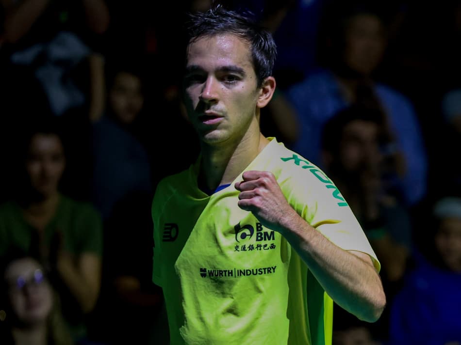 Hugo Calderano em ação neste sábado no WTT de Foz do Iguaçu (Foto: Abelardo Mendes Jr/ CalderanoTM)