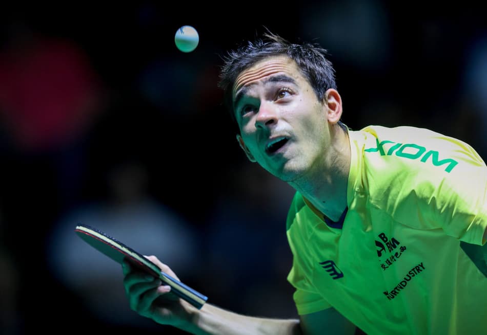 Hugo Calderano na vitória nas oitavas de final do WTT de Foz do Iguaçu (Foto: Abelardo Mendes Jr/ CalderanoTM)