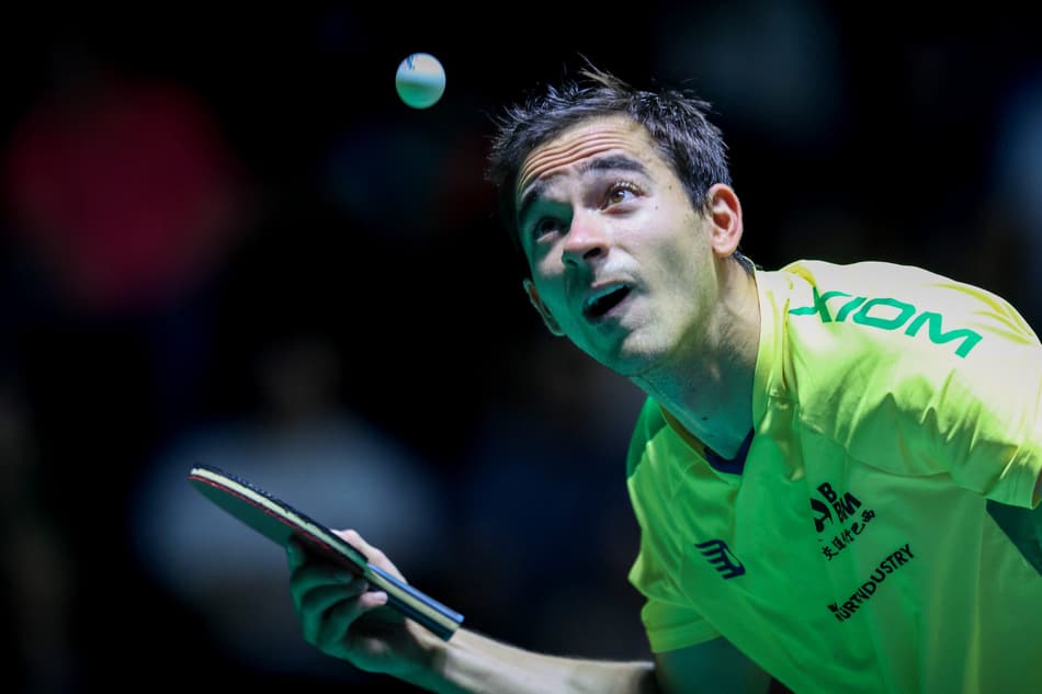 Hugo Calderano na vitória nas oitavas de final do WTT de Foz do Iguaçu (Foto: Abelardo Mendes Jr/ CalderanoTM)