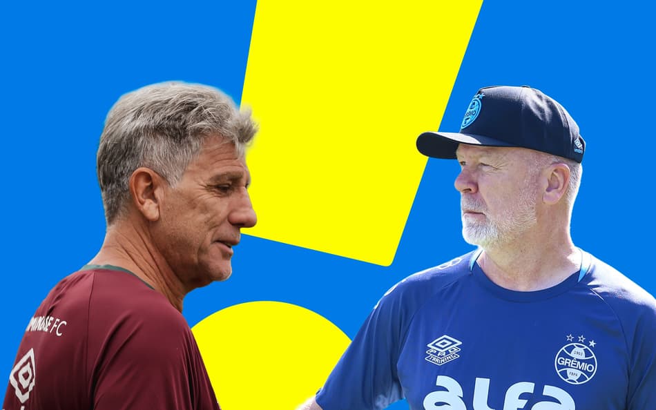 Renato Portaluppi, técnico do Fluminense, e Mano Menezes, técnico do Grêmio. (Foto: Arte Lance!)