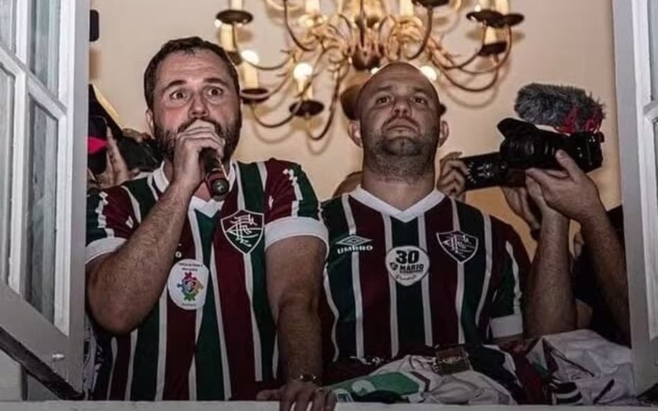 Mario Bittencourt e Matheus Montenegro na reeleição do Fluminense. (Foto: Marcelo Gonçalves/FFC)