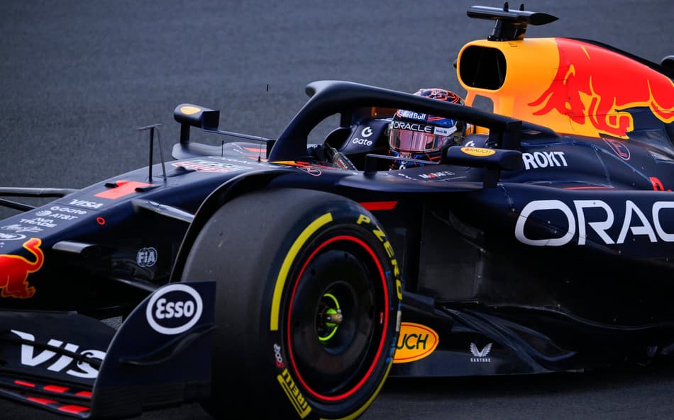 Max Verstappen, da Red Bull, em ação no primeiro treino do GP da Holanda (Foto: JOHN THYS / AFP)