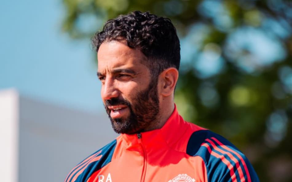 Rúben Amorim durante treinamento do Manchester United