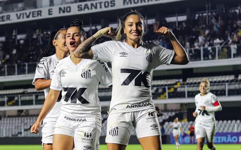 Santos comemora classificação à final da Série A2 Feminina. (Foto: Reinaldo Campos/Santos FC)