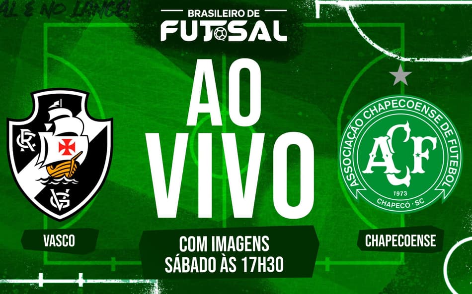 Vasco encara a Chapecoense pelo Campeonato Brasileiro de Futsal (Foto: Arte Lance!)