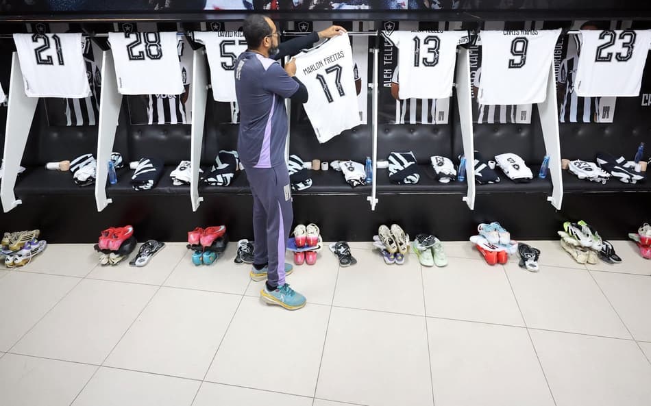 Vesiário do Botafogo em São Januário (Foto: Vítor Silva/Botafogo)