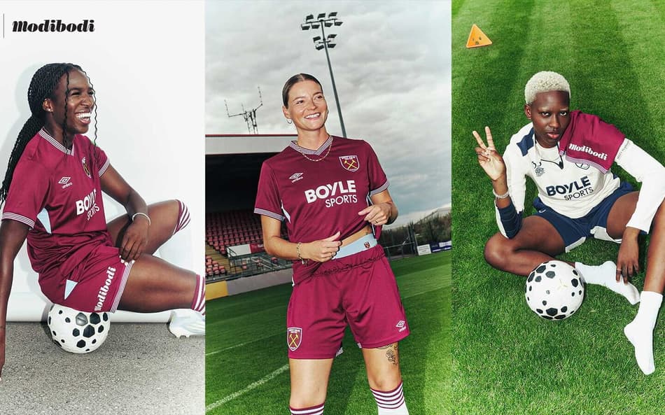 Uniforme do time feminino do West Ham. (Foto: West Ham/Divulgação)