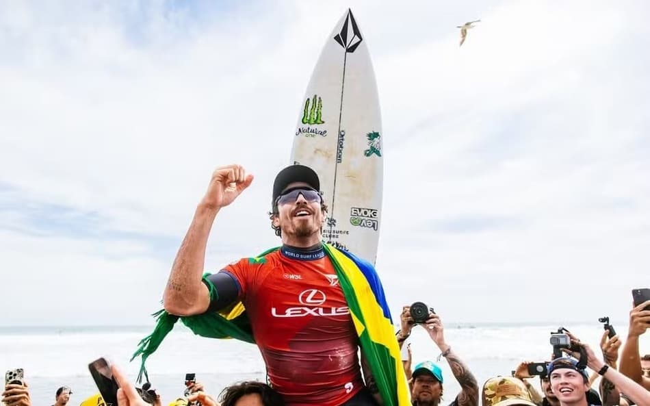 Yago Dora foi campeão em Trestles na temporada de 2025 (Foto: WSL)