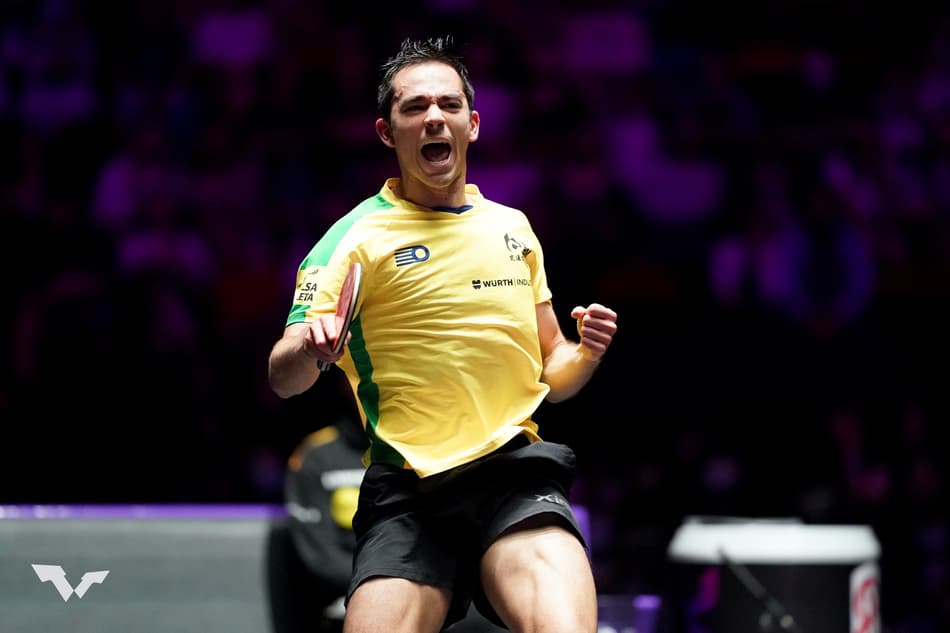 Hugo Calderano enfrenta alemão Dang Qiu no WTT de Macau (Foto: WTT)