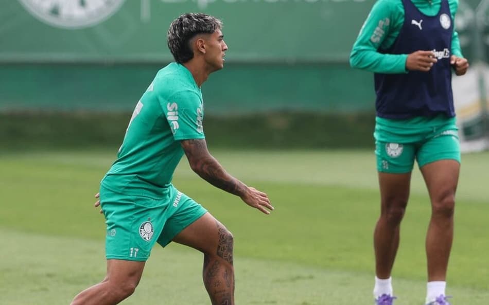 ELenco do Palmeiras antes de partida contra o River Plate, pela Libertadores