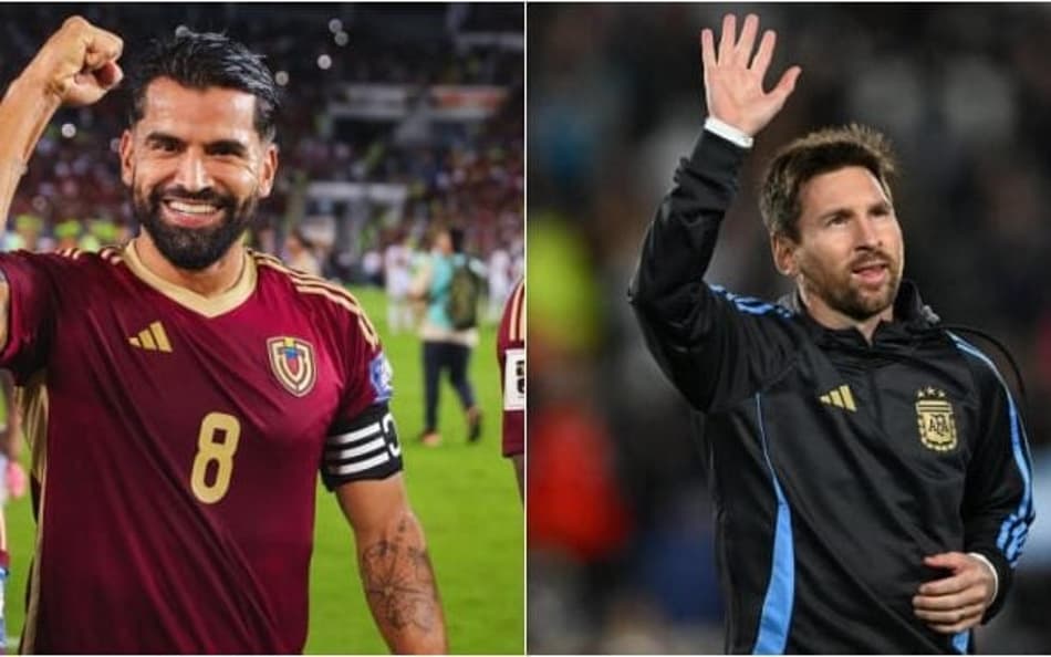 Tomás Rincón e Lionel Messi (Foto: Divulgação/ AFA/ VEN)