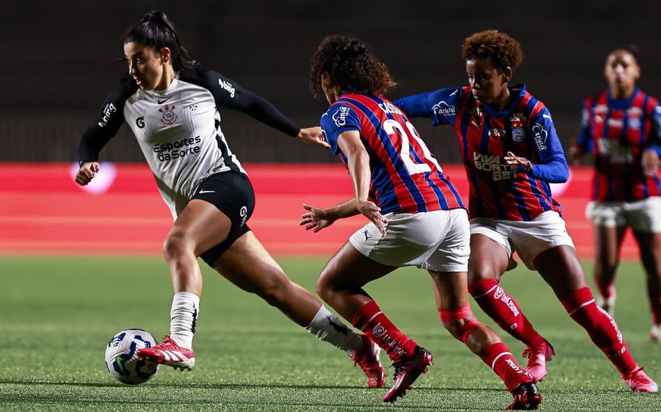 Duda Sampaio fez o segundo gol do Corinthians diante do Bahia. (Foto: Rebeca Reis/ Staff Images Woman/ CBF)