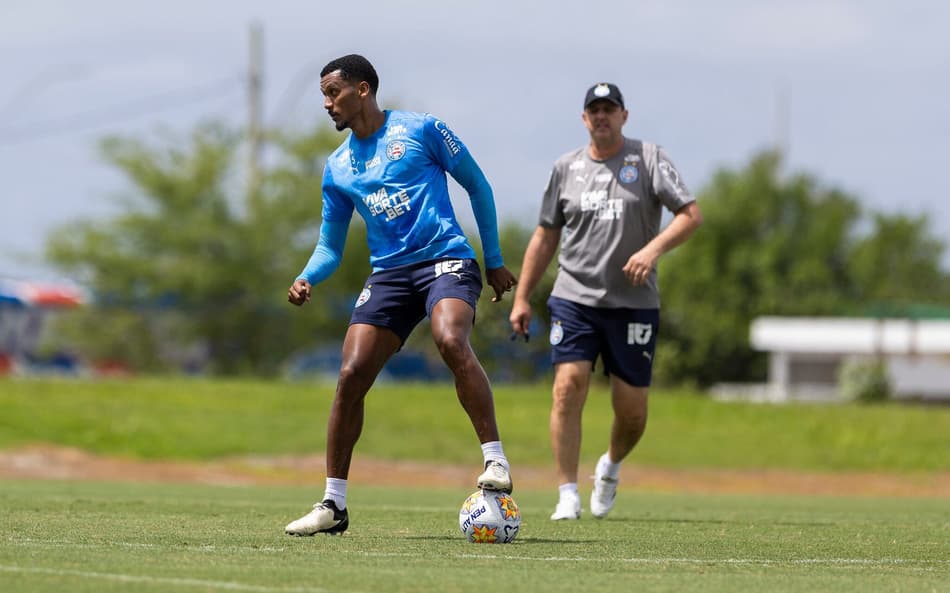 Rogério Ceni e Rezende em treino do Bahia (Foto: Rafael Rodrigues / EC Bahia)
