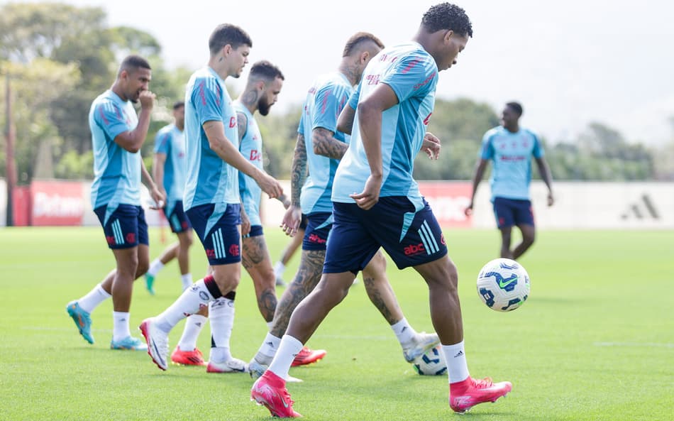 Treino do Falmengo no Ninho de Urubuo (Foto: Gilvan de Souza/Flamengo)