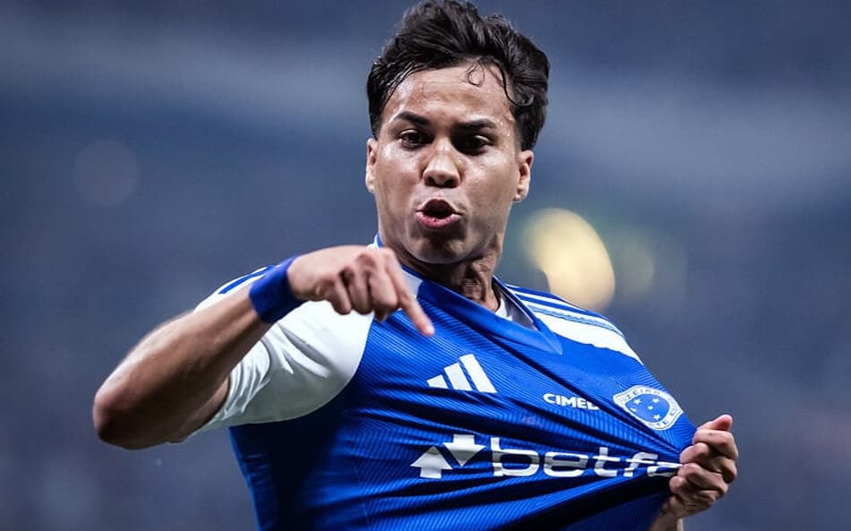Atacante Kaio Jorge comemora gol contra o Atlético-MG (Foto: Gustavo Aleixo/Cruzeiro)