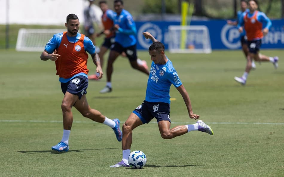Luciano Juba e Willian José em treino do Bahia (Foto: Rafael Rodrigues/ECB)