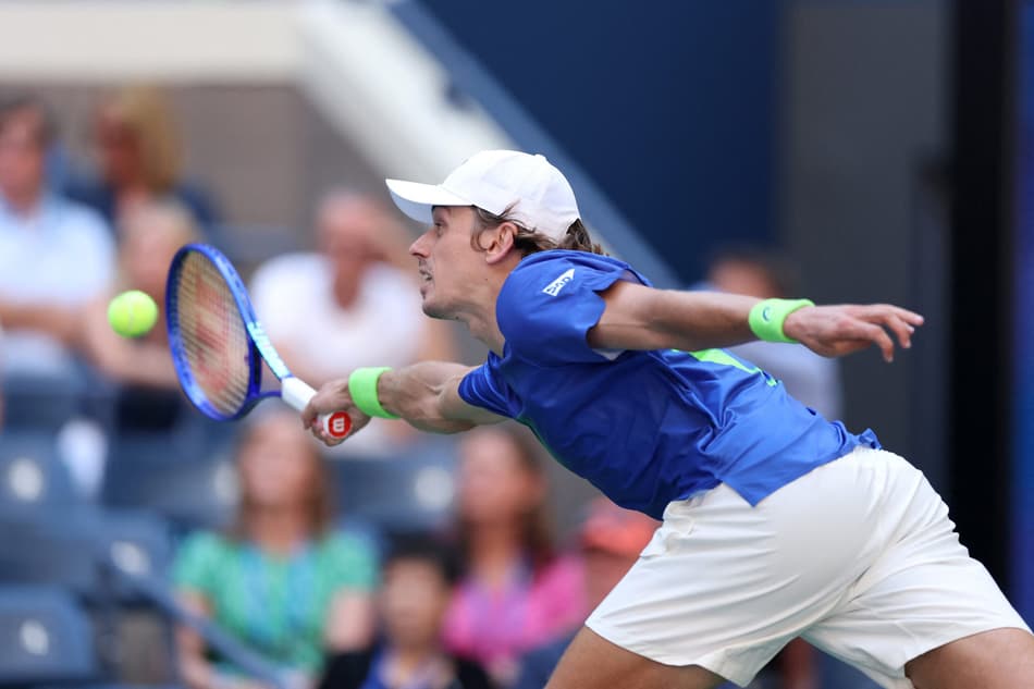 O australiano Alex de Minaur na derrota para o canadense Felix Auger-Aliassime no US Open (Foto: Ishika Samant/AFP)
