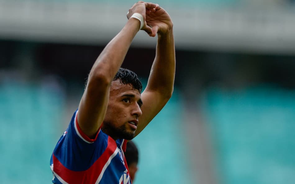 Lucho Rodríguez comemora gol pelo Bahia (Foto: Jhony Pinho/AGIF)