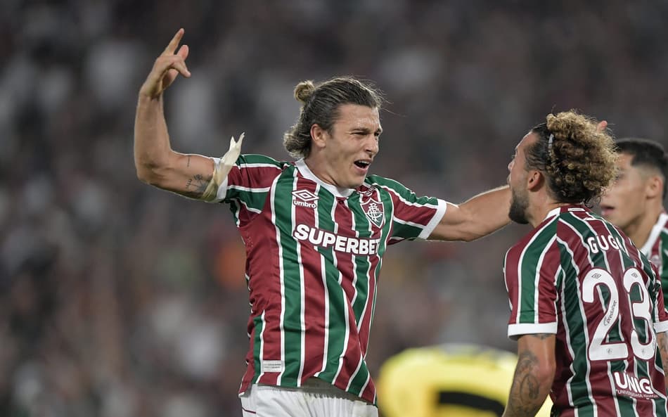 Canobbio comemora gol em Fluminense x Bahia (Foto: Thiago Ribeiro/AGIF)