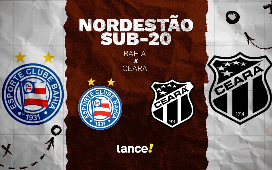 Bahia x Ceará disputam final da Copa do Nordeste Sub-20 (Foto: arte / Lance!)