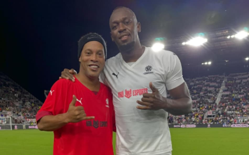 Ronaldinho e Bolt / Instagram Bolt