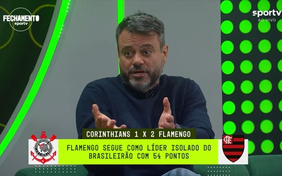 Eric Faria durante o Fechamento Sportv