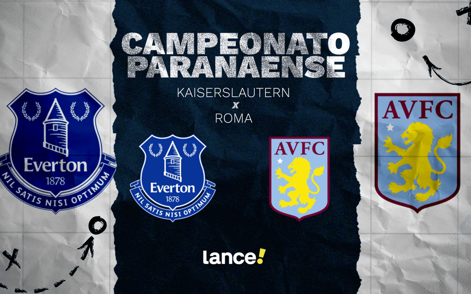 Everton e Aston Villa se enfrentam na 4ª rodada da Premier League, em Liverpool (Foto: Arte/Lance!)