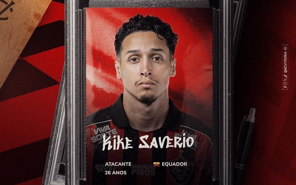 Kike Saverio é anunciado oficialmente pelo Vitória (Foto: reprodução)